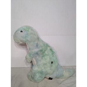 FAO Schwarz Plush Glow Brights Tyrannosaurus Dinosaur T-Rex Green Dino Read